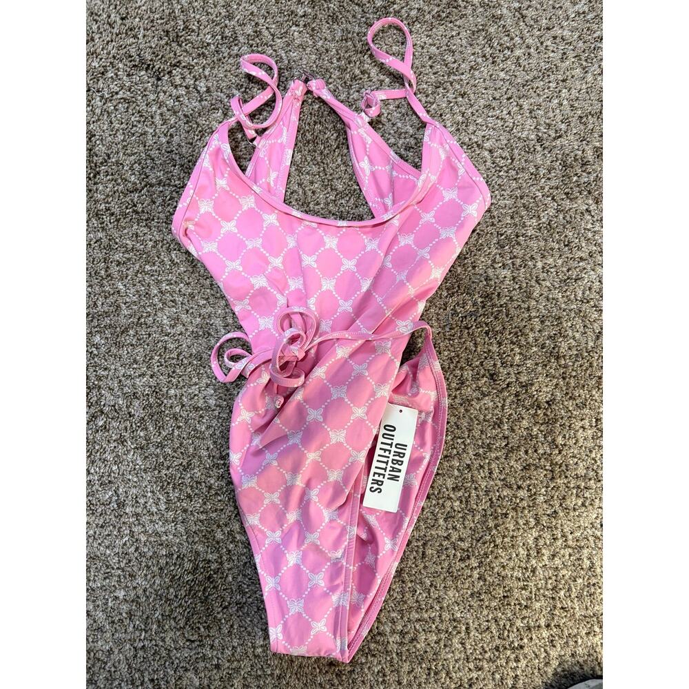 Out From Under by Urban Outfitters Swimsuit – Pink Bow Print – Size L – NWT